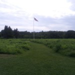 Trail entrance near American flag